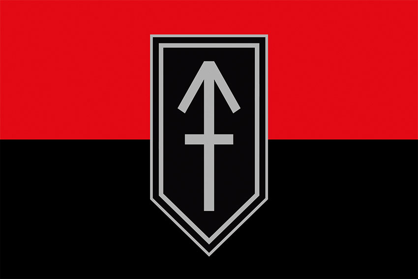 Прапор 1 штурмовий батальйон 3 ОШБр (1 ШБ 3 ОШБр) червоно-чорний