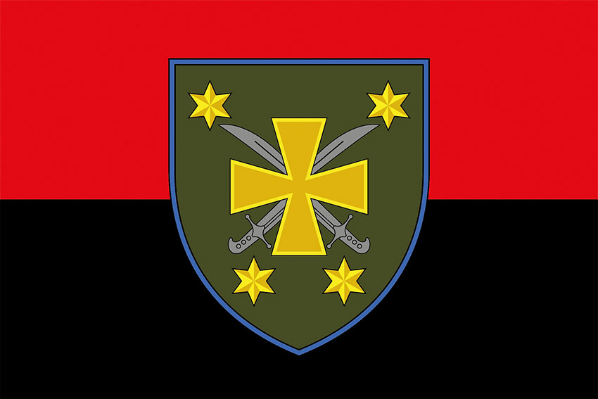 Прапор 116 окремої механізованої бригади (116 ОМБр) червоно-чорний