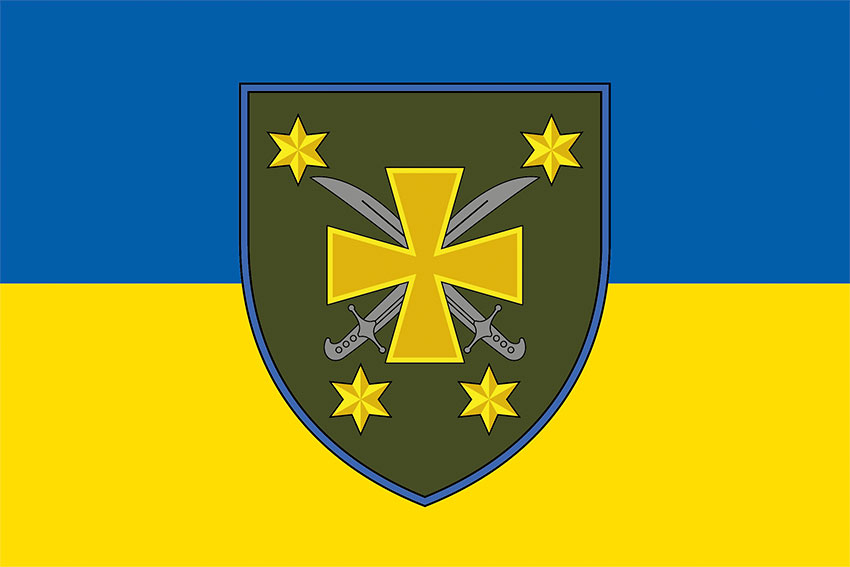 Прапор 116 окремої механізованої бригади (116 ОМБр) синьо-жовтий