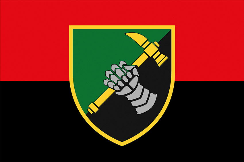 Прапор 12 окремого танкового батальйону (12 ОТБ) червоно-чорний