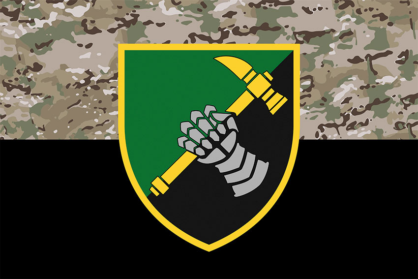 Прапор 12 окремого танкового батальйону (12 ОТБ) камуфляж чорний