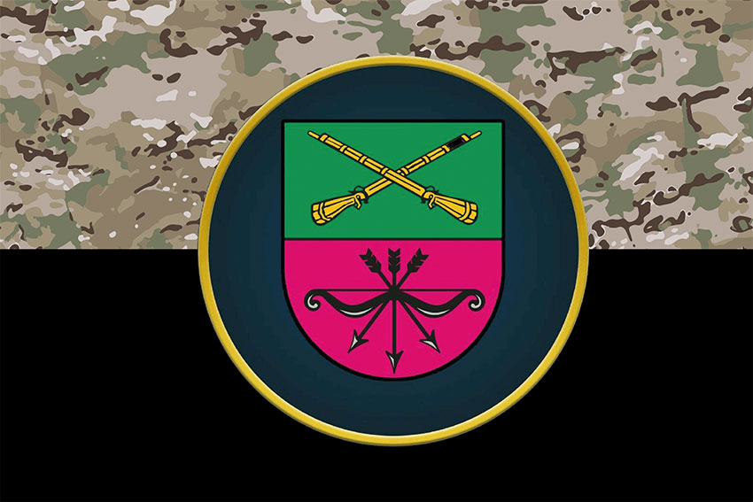 Прапор 23 окремої бригади охорони громадського порядку «Хортиця» (23 ОБрОГП) камуфляж чорний