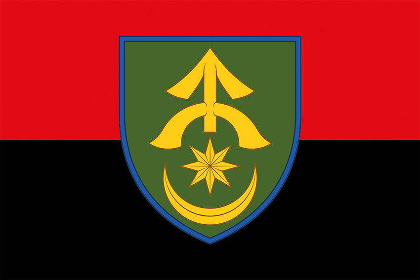 Прапор 31 окремої механізованої бригади (31 ОМБр) червоно-чорний