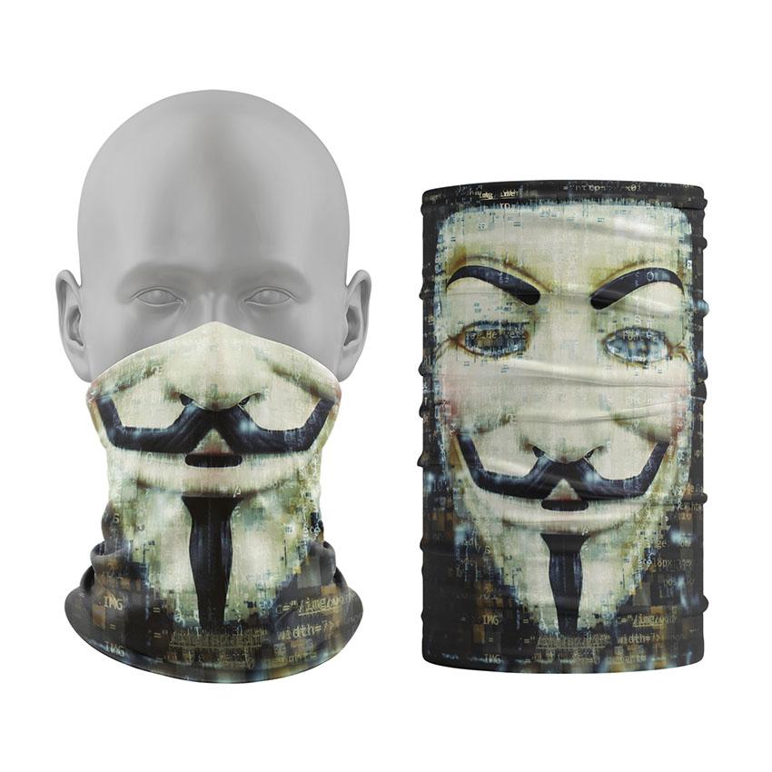 Баф Гай Фокс Маска на чорному фоні