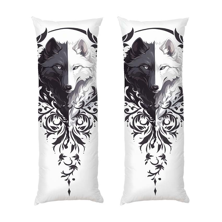 Білий та Чорний вовк Black and white wolf