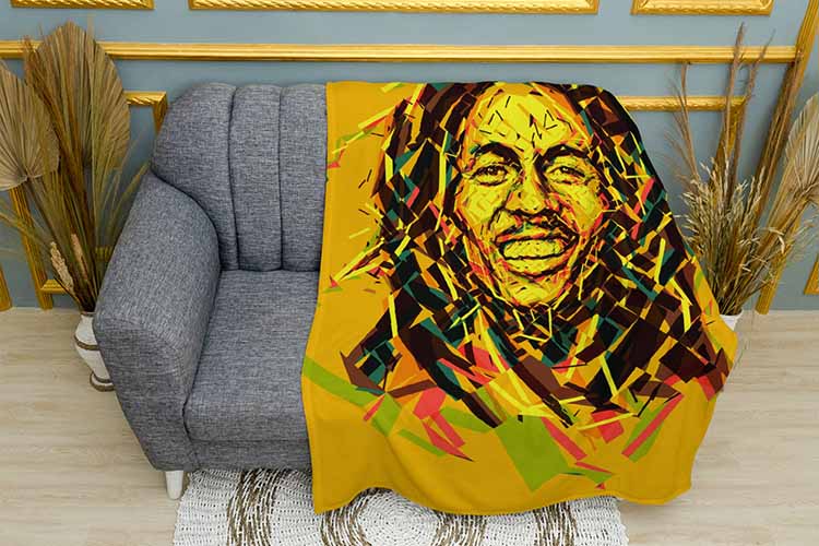 Боб Марлі Жовтий фон Bob Marley Yellow background
