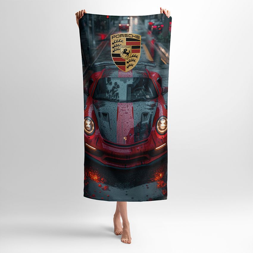 Червоний Порше з чорними лініями Red Porsche with black lines