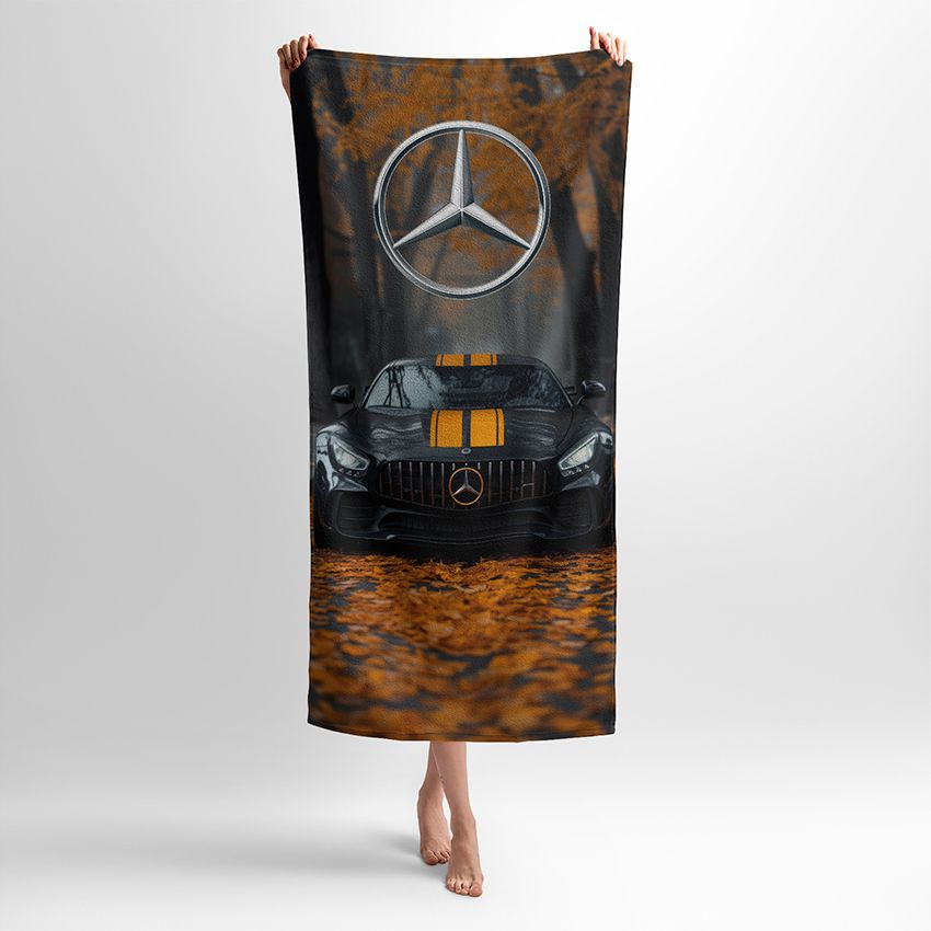 Чорний Мерседес з жовтими лініями Black Mercedes with yellow lines