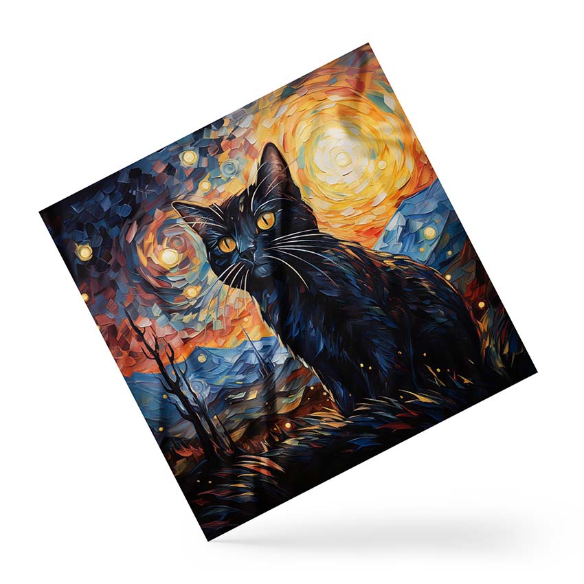 Чорний кіт Ван Гог Art Style