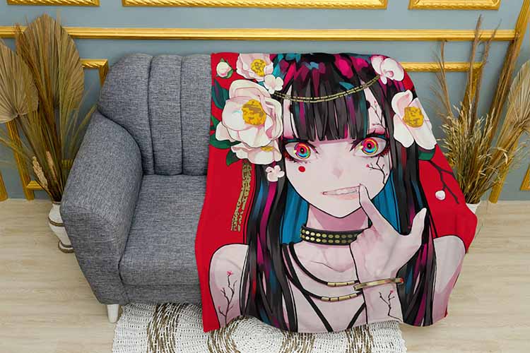 Девушка с цветами на голове Аниме A girl with flowers on head Аnime