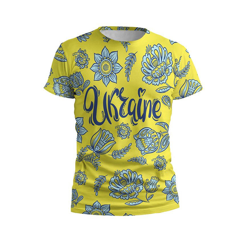 Футболка дитяча Квіткова Україна Floral Ukraine жовтий