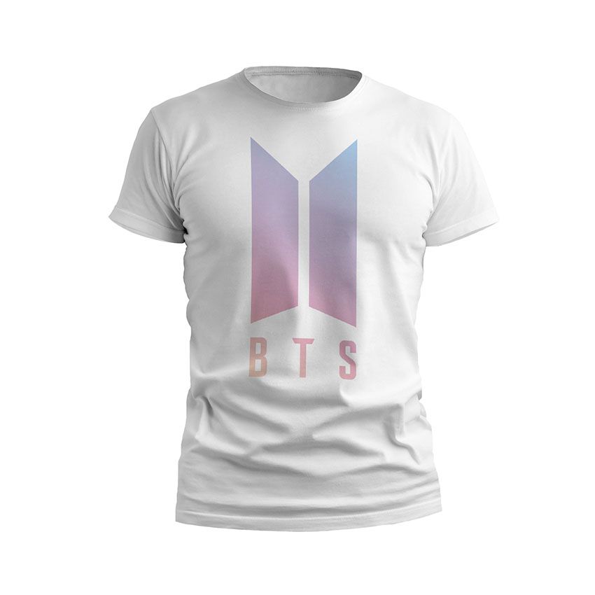 Футболка дитяча спортивна БТС Яскраве лого BTS Bright logo білий