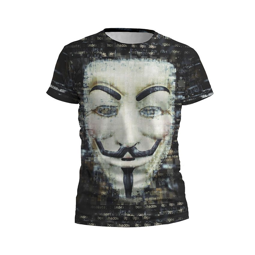 Футболка дитяча спортивна Гай Фокс Маска на чорному фоні Guy Fox Mask in the black background