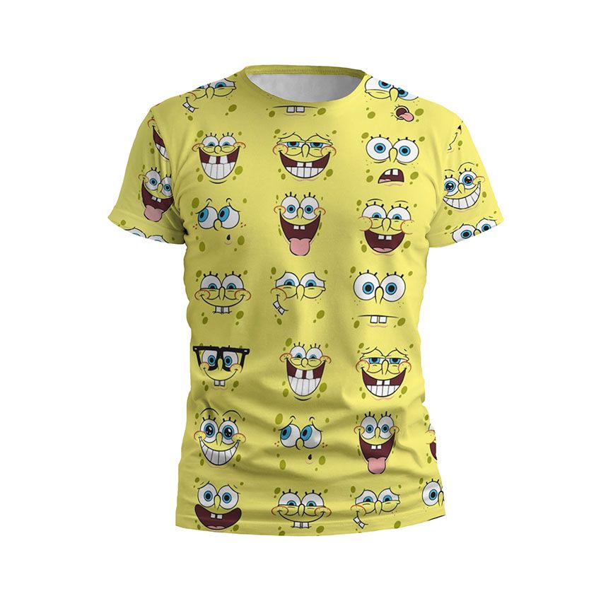 Футболка дитяча спортивна Губка Боб Веселий патерн SpongeBob Happy Pattern