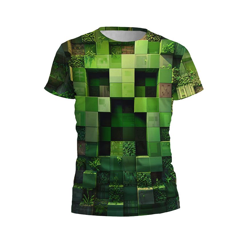 Футболка дитяча спортивна Кріпер Зелені Блоки Майнкрафт Creeper Green Blocks Minecraft