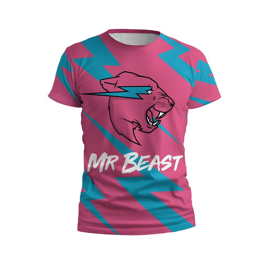 Футболка дитяча спортивна Містер Біст Грім Mr Beast Thunder рожевий