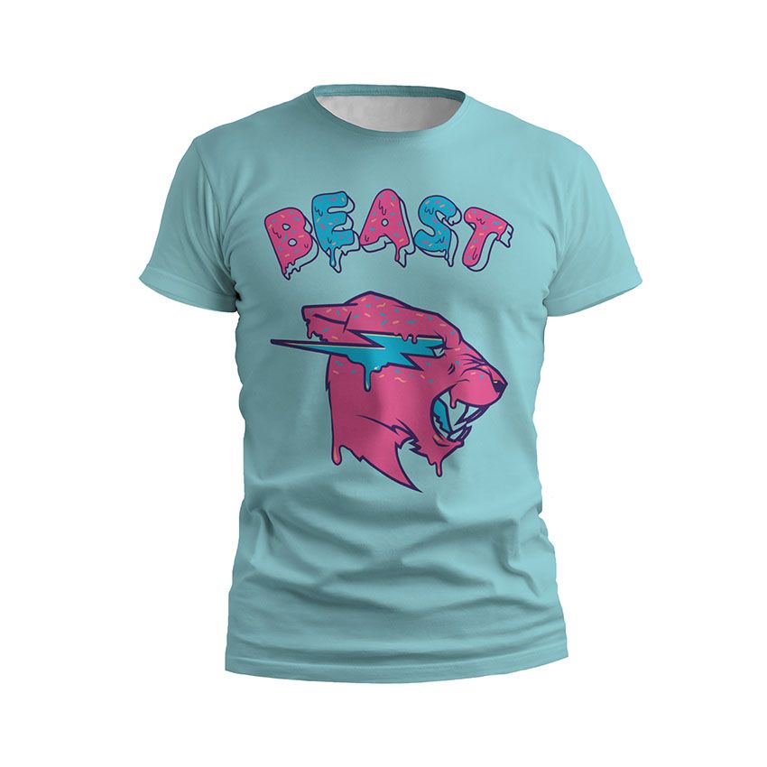 Футболка дитяча спортивна Містер Біст Солодкий стиль Mr Beast Sweet style блакитний