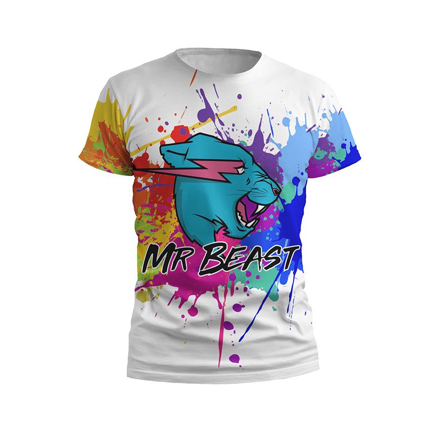 Футболка дитяча спортивна Містер Біст Вибух фарб MrBeast Color Explosion