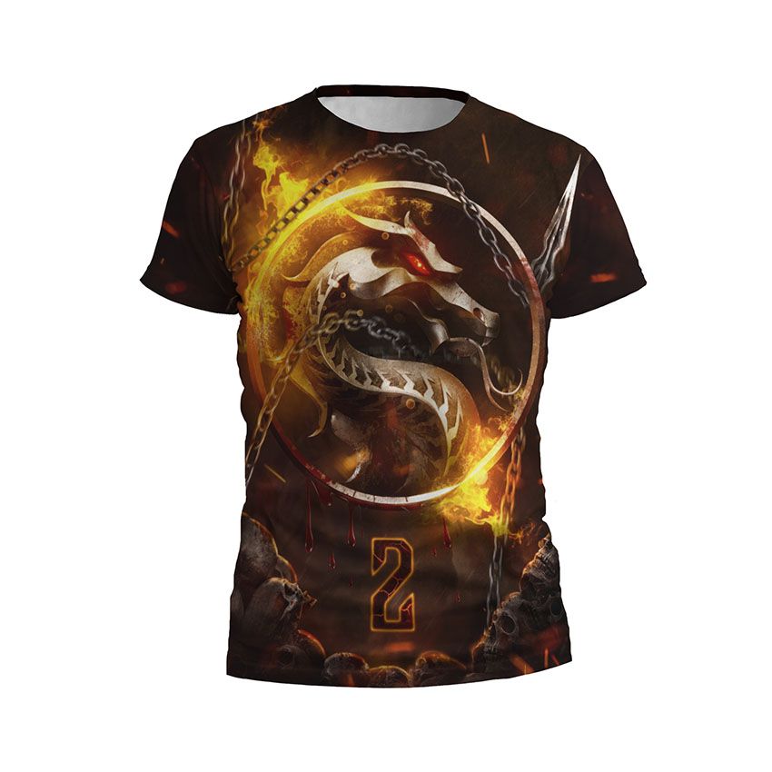 Футболка дитяча спортивна Полум’яний дракон Мортал Комбат Flaming Dragon Mortal Kombat