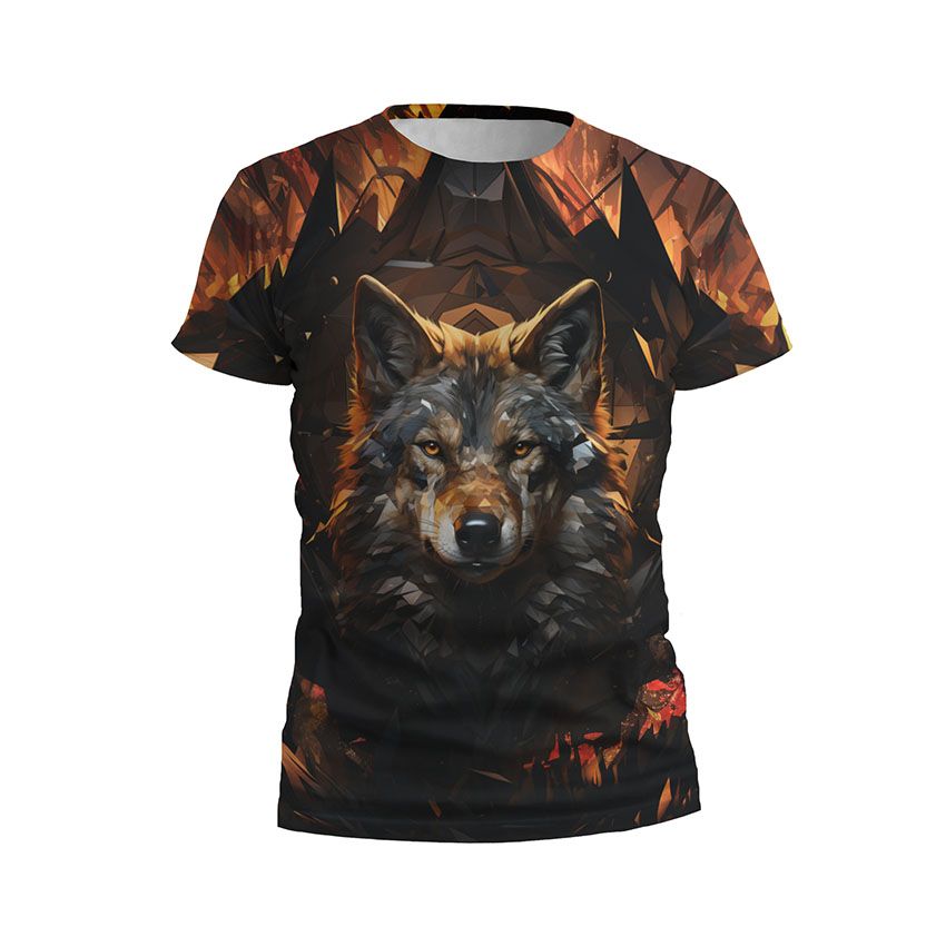 Футболка дитяча спортивна Полум'яний вовк Fiery Wolf