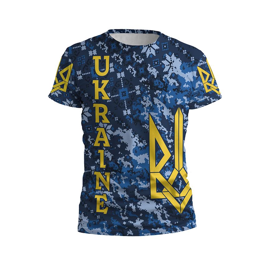 Футболка дитяча спортивна Розлючена вишиванка Angry embroidery Синя