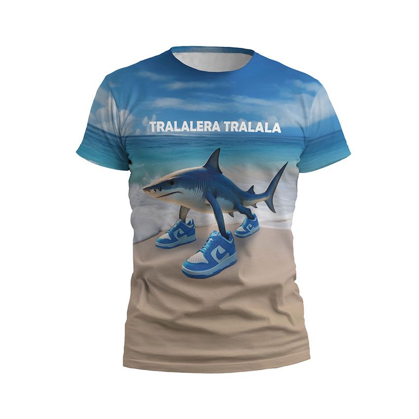 Футболка дитяча спортивна Тралалеро Тралала Акула Мем Trallallero Trallalla Shark Meme