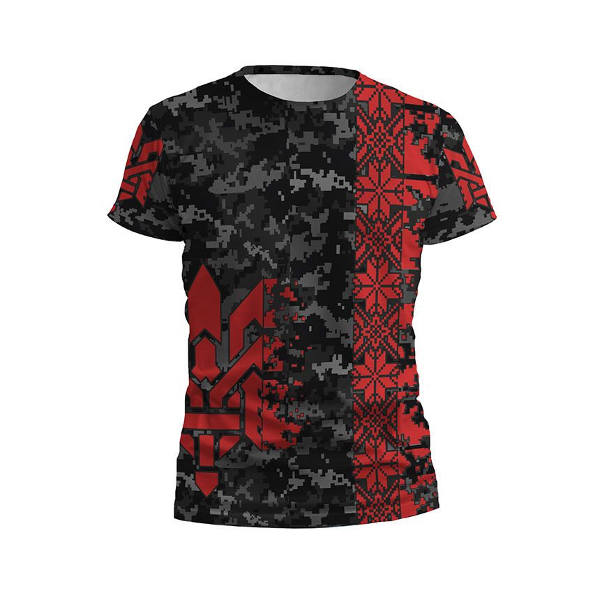 Футболка дитяча спортивна Україна Ukraine Чорно-червоне