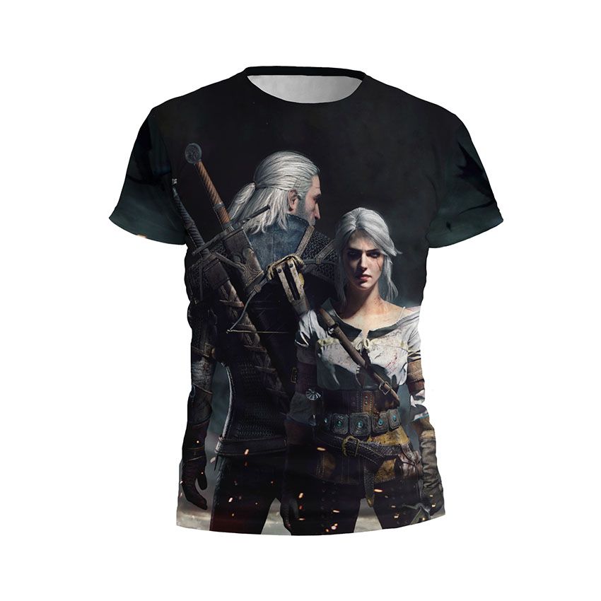 Футболка дитяча спортивна Відьмак 3 Геральт та Цірі The Witcher 3 Geralt and Ciri