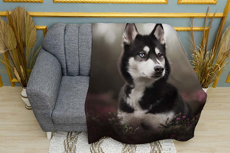 Гарна хаскі у лісі Beautiful husky in the forest