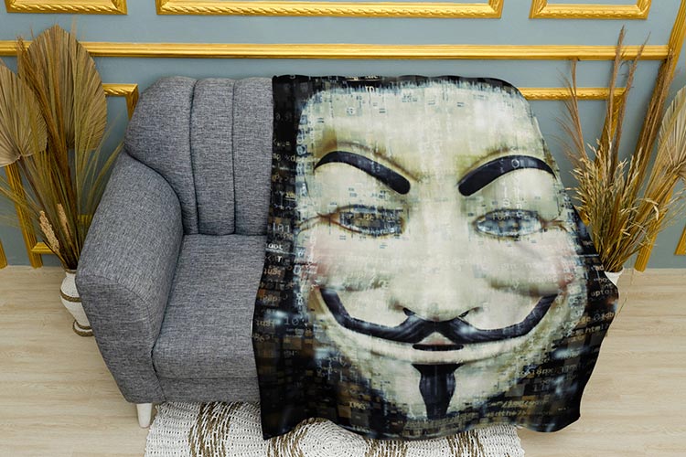 Гай Фокс Маска на чорному фоні Gai Fox Mask in the black background