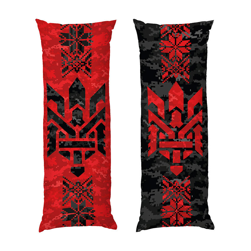 Герб України Чорно червоний піксель