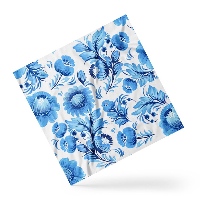 Хустка Сині квіти Український розпис Blue flowers Ukrainian painting