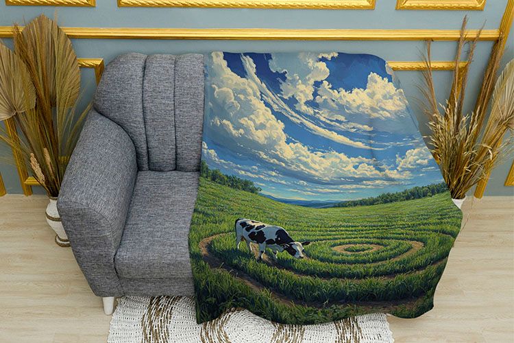 Корова на зеленому полі Cow on Green Field