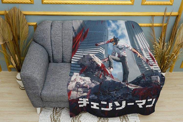 Людина Бензопила Аніме Плед Chainsaw Man Anime Plaid