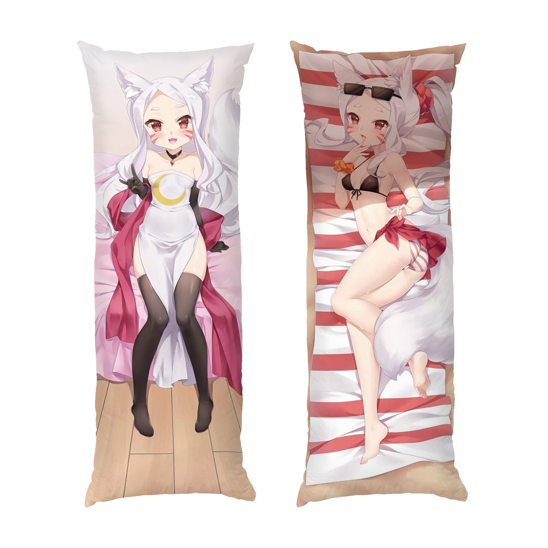 Лисичка на пляжі Аніме Подушка Fox Girl in a beach Anime Pillow