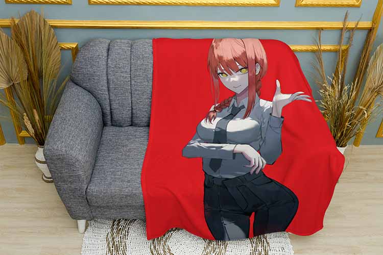 Макіма на червоному фоні Людина бензопила Makima on the red background Chainsaw man