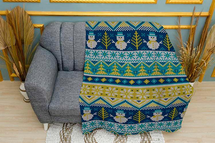 Новорічний патерн Святковий настрій Синій та Жовтий New Year pattern Festive Mood Blue and Yellow