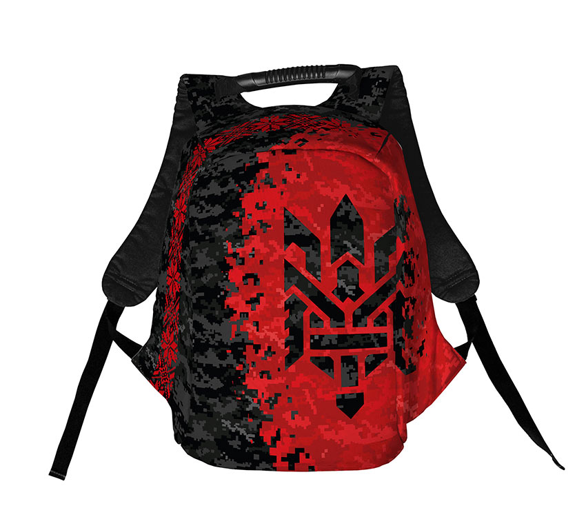 Піксель з тризубом червоно-чорний Pixel with trident red-black