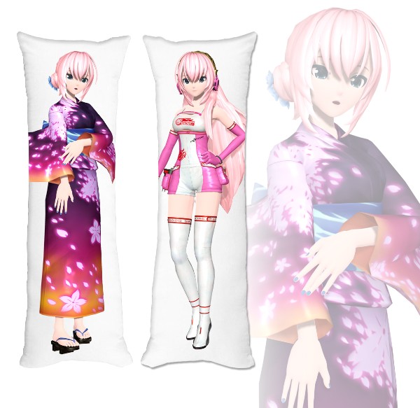 Подушка обіймашка дакімакура Vocaloid Megurine Luka Pink
