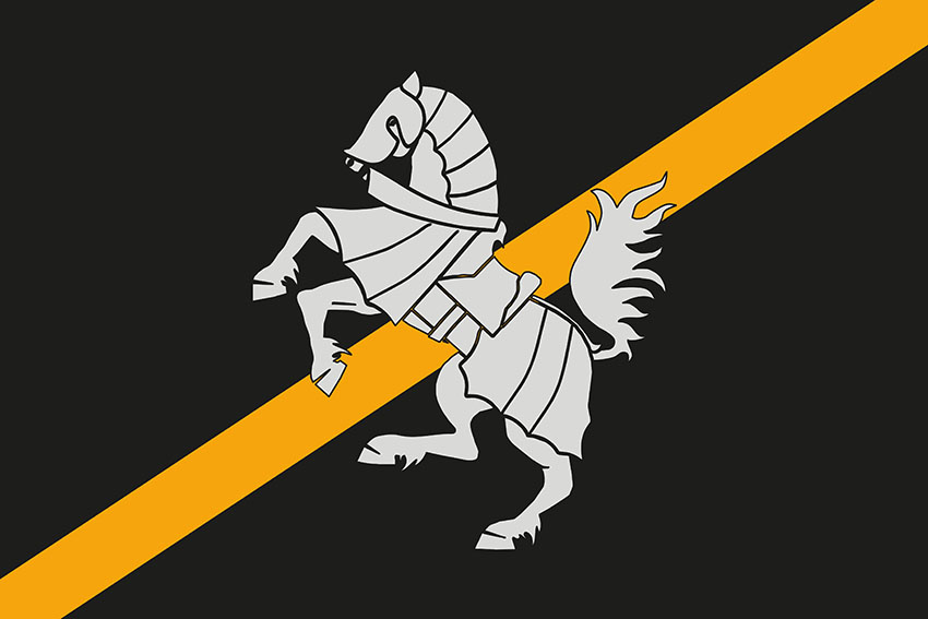 Прапор 1 окремої танкової бригади (1 ОТБр) Сіверської СВ ЗСУ чорний