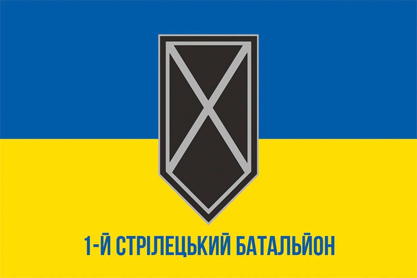 Прапор 1 стрілецького батальйону 3 ОШБр (1 СБ 3 ОШБр) ЗСУ синьо жовтий