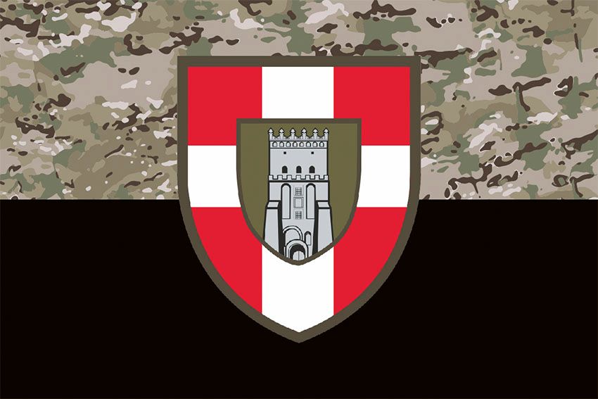 Прапор 100 окремої механізованої бригади (100 ОМБр) СВ ЗСУ камуфляж чорний