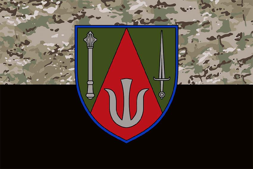 Прапор 11 армiйського корпусу (11 АК) СВ ЗСУ камуфляж чорний