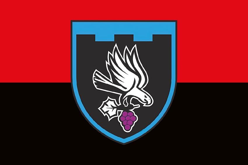 Прапор 122 окремого батальйону тероборони (122 ОБТрО) ЗСУ червоно чорний