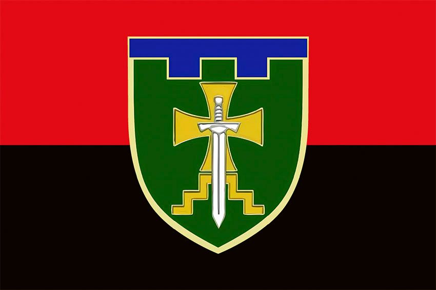 Прапор 152 окремого батальйону територіальної оборони (152 ОБТрО) ЗСУ червоно чорний