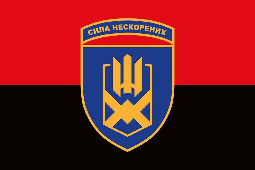 Прапор 153 окремої механізованої бригади (153 ОМБр) СВ ЗСУ червоно чорний