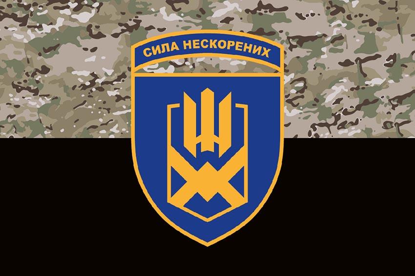 Прапор 153 окремої механізованої бригади (153 ОМБр) СВ ЗСУ камуфляж чорний