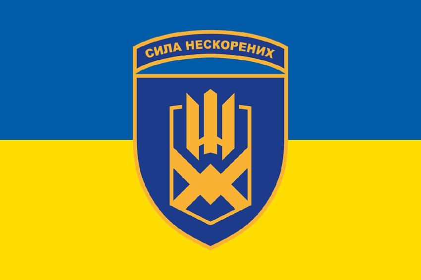 Прапор 153 окремої механізованої бригади (153 ОМБр) СВ ЗСУ синьо жовтий