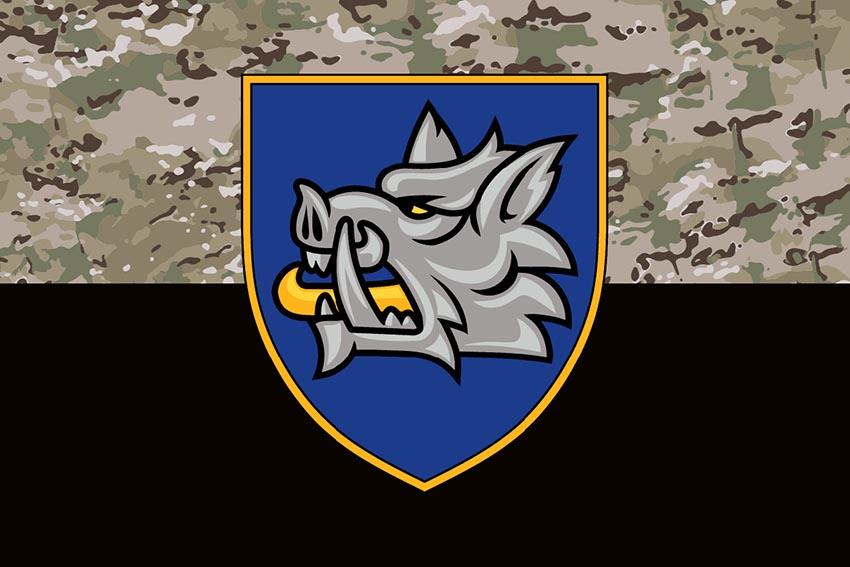 Прапор 153 окремої механізованої бригади (153 ОМБр) СВ ЗСУ камуфляж чорний