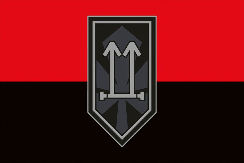 Прапор 2 штурмового батальйону 3 ОШБр (2 ШБ 3 ОШБр) ЗСУ червоно чорний